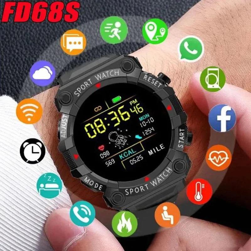 Smartwatch Bluetooth para homens e mulheres, pulseira de fitness, pulseira inteligente, tela sensível ao toque, esportes, iOS, Android