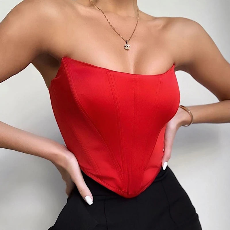 Top Bustier Sem Mangas em Veludo, O Corset Sexy que Eleva seu Estilo!